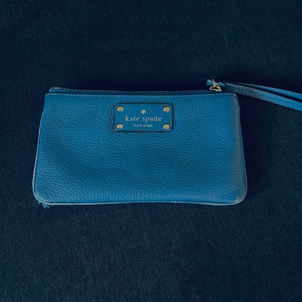 Kate Spade Sky Blue Leather Wristlet